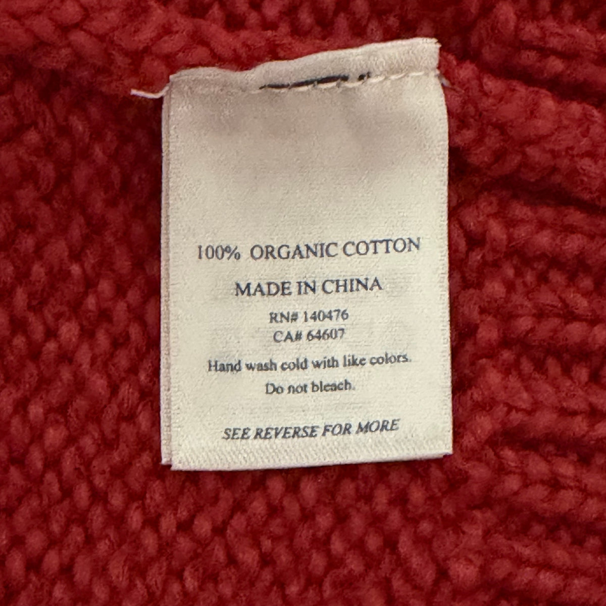 Faherty Heirloom Cotton Sweater Men's Medium Organic Cotton Crew Neck Red