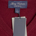 Daniel Cremieux V-Neck Sweater Men's Large Luxury Cashmere Burgundy