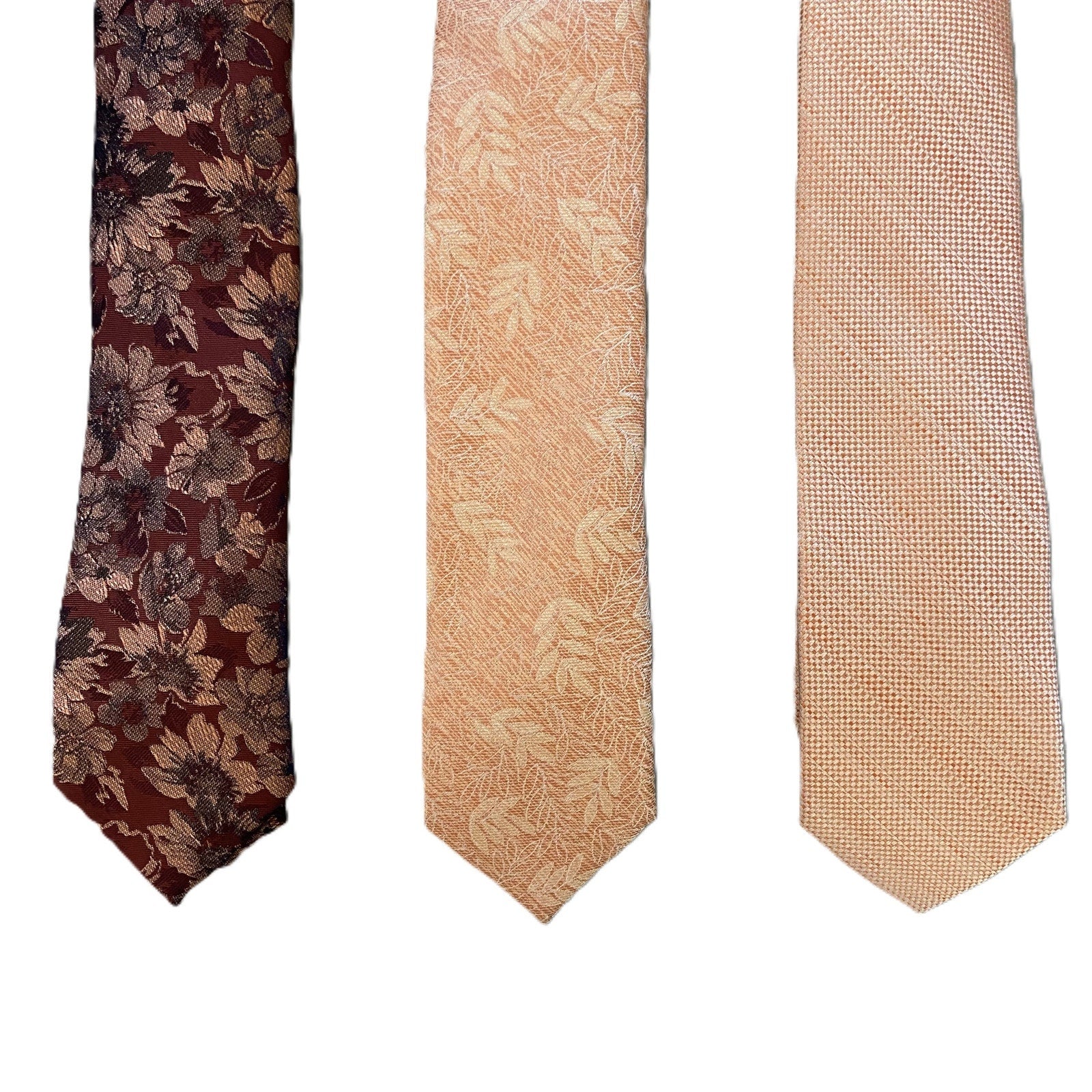 Bar III Men's Ties Lot of 3 Neckties Floral and Solid Multicolor 2.5"