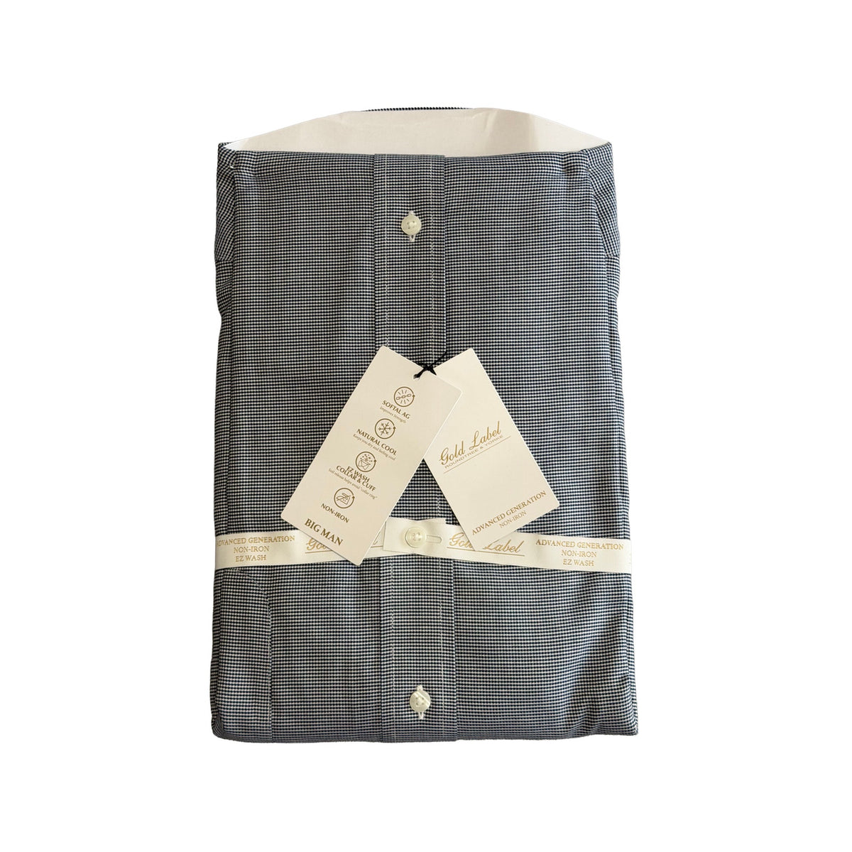 Roundtree & Yorke Shirt Big & Tall Men's 19 36/37 Dress Shirt Navy Blue