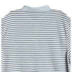Michael Kors Polo Shirt Men's XXL Short Slv Cotton-Silk Pastel Blue Stripe