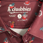 Chubbies Polo Shirt Men's Small "That's the Spirit" Short Sleeve Red