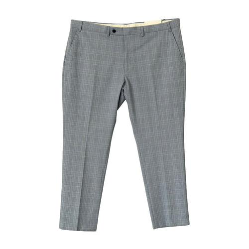Calvin Klein Dress Pant Men's 42"x30" Slim Fit Flat Front Stretch Blue Plaid
