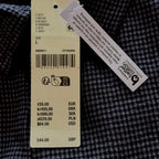 BDG Button-Up Shirt Men's Large Long Sleeve Gray Micro-Houndstooth