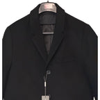 Michael Kors Hanover Overcoat Men's 38 Regular Slim Fit Wool Blend Black