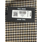 Murano Polo Shirt Men's LT Big & Tall Short Sleeve Brown Black Houndstooth