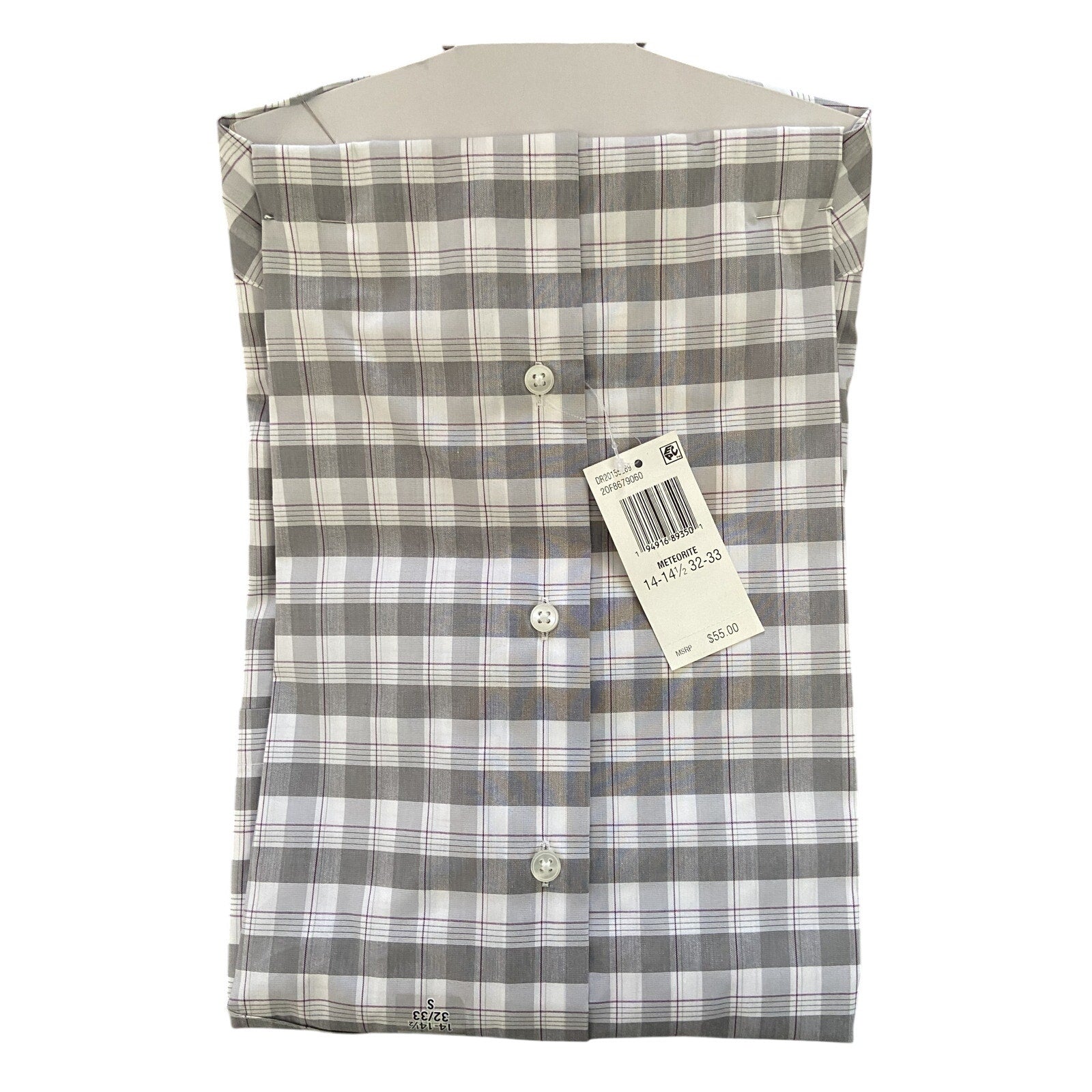 Van Heusen Shirt Men's Small 14-14.5 32/33 Regular Fit Stain Shield Stretch
