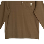Psycho Bunny Henley T-Shirt Men's XL Long Sleeve Chest Pocket Dusky Green