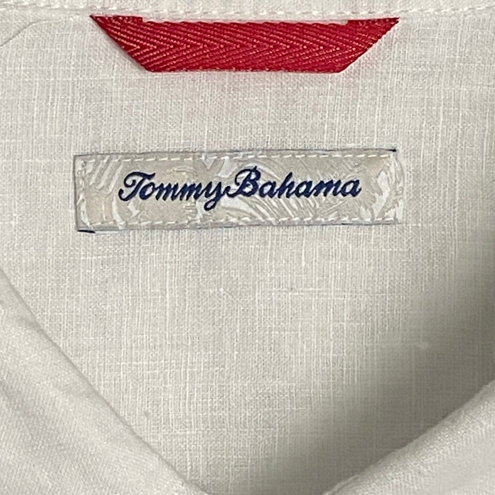 Tommy Bahama Men's 3XL Marlin & Stripes Long Sleeve Linen Shirt White