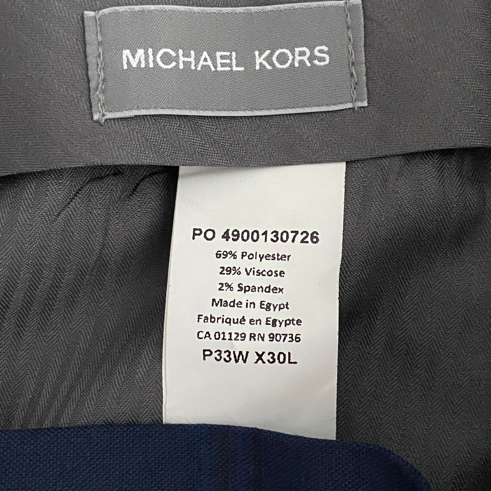 Michael Kors Passport Collection Men's 33x30 Dress Pants Classic Fit Navy