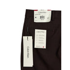 Calvin Klein Dress Pant Men's 30"x30" Slim Fit Flat Front Stretch Wine Plaid