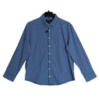 Mizzen+Main Shirt Men's XXL Leeward Trim Fit No Tuck Cobalt Ben Plaid