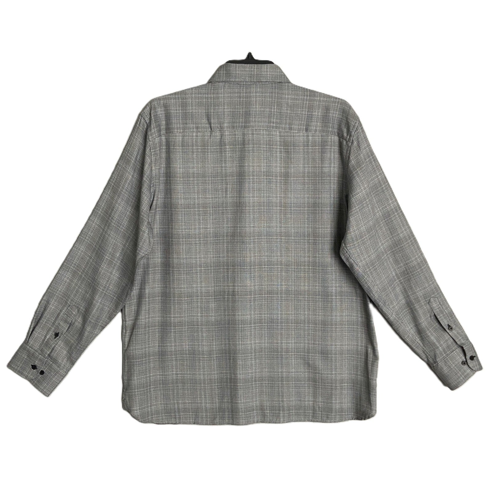 Visconti Black Men's XL Organic Cotton Long Sleeve Button Up Shirt Charcoal