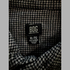 BDG Button-Up Shirt Men's XL Long Sleeve Gray Micro-Houndstooth