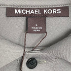 Michael Kors Polo Shirt Hoodie Men's Large Pima Cotton Stretch Taupe