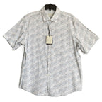 Bugatchi Shirt Men's Large Classic Fit Button-Up Short Sleeve Almond Floral