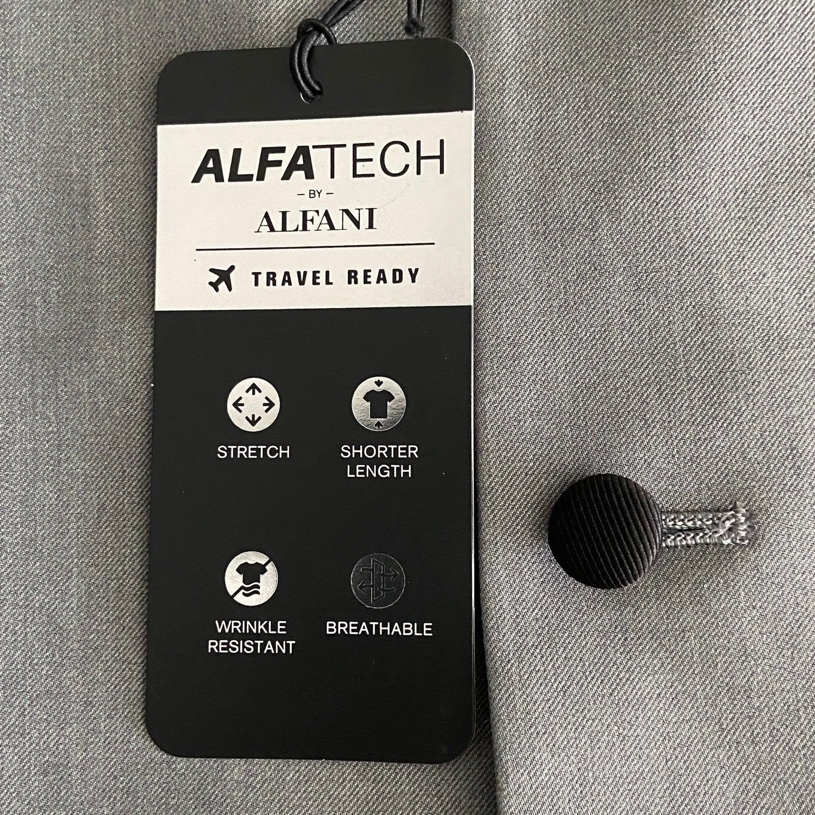Alfani Vest Men's Small Tuxedo Vest Slim Fit Stretch Fabric Grey & Black