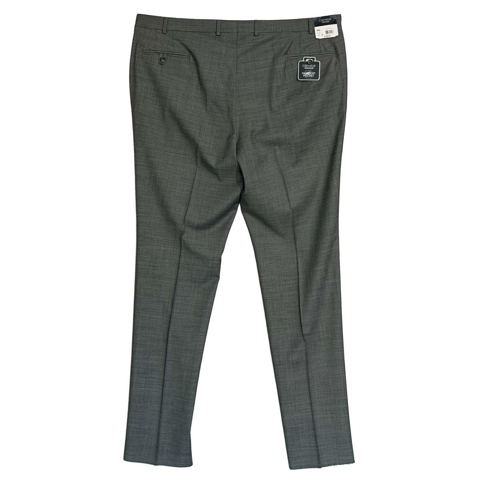 Daniel Cremieux Dress Pant Men's 46L Traveler Raw Hem Comfort Waist Gray
