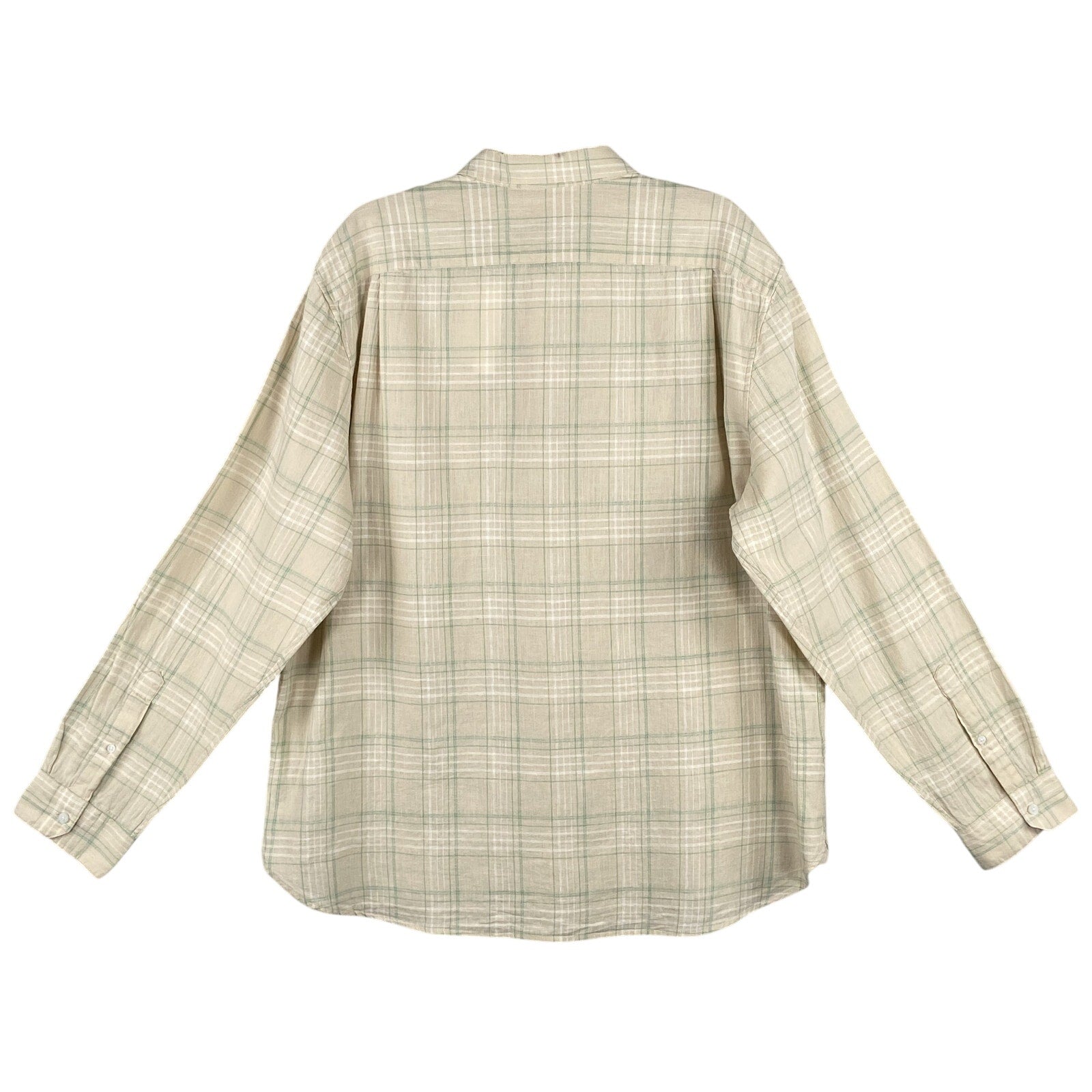 Vince Shirt Men's 2XL Classic Fit Linen Blend Long Sleeve Button-Up Shirt Beige