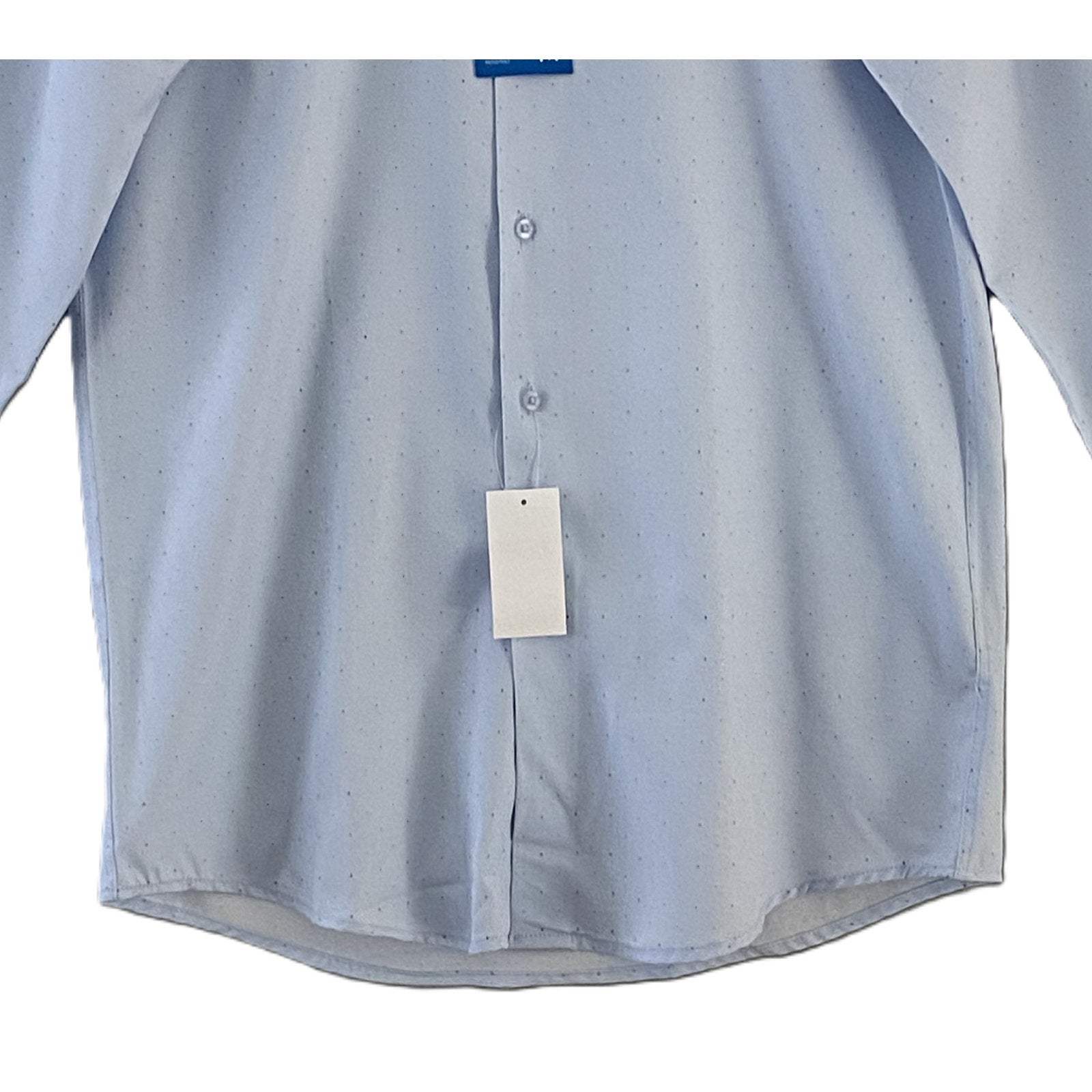 Nautica Dress Shirt Men's 15-15.5 34/35 Performance Slim Fit Blue Dot