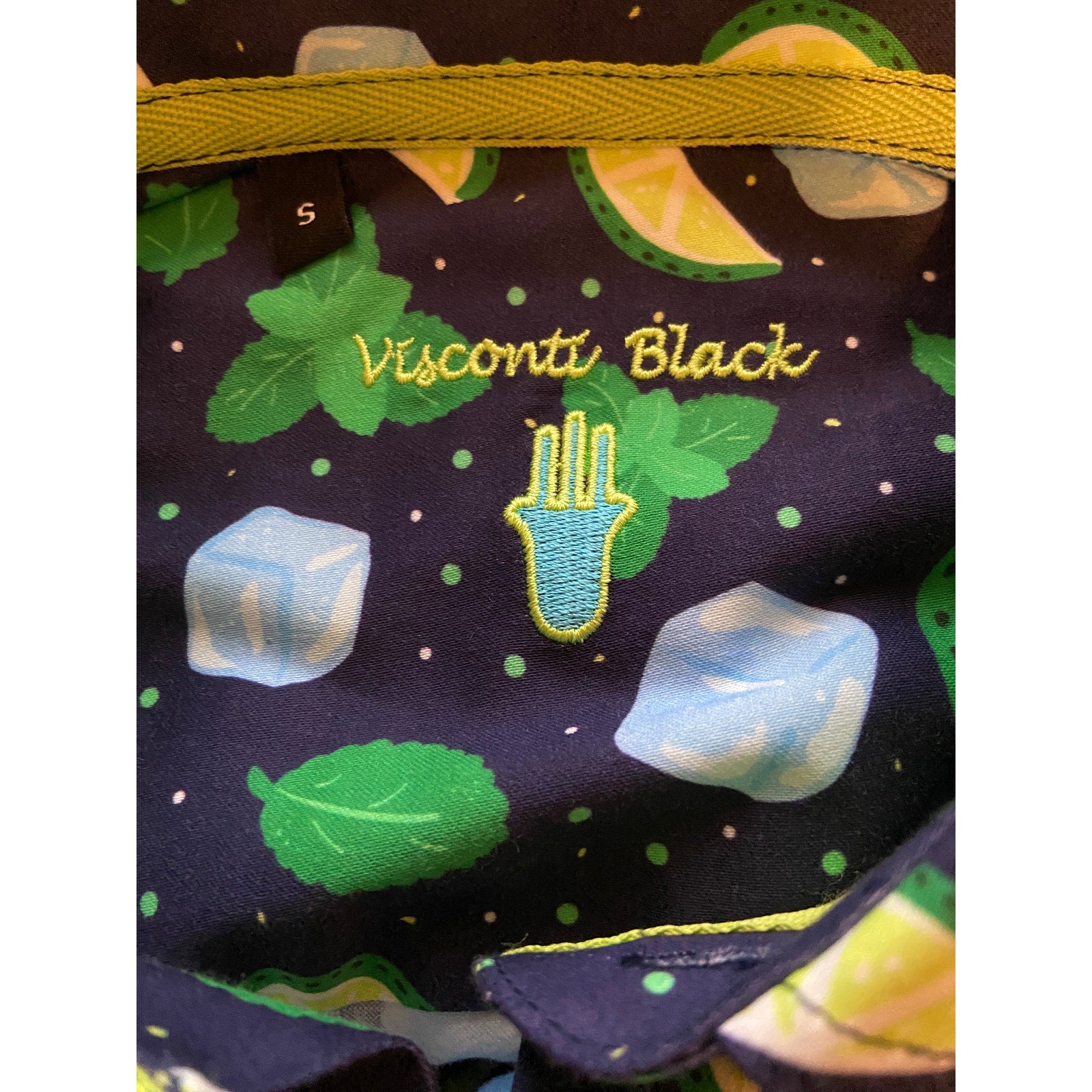 Visconti Black Shirt Men's Small Casual Button-Up Shirt Short Sleeve Stretch