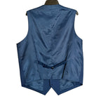 Perry Ellis Suit Vest Men's Small Classic Fit V-Neck Stretch Lined Blue