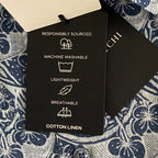 Bugatchi Shirt Men's Small Shaped Fit Linen Blend Short Sleeve Indigo Floral