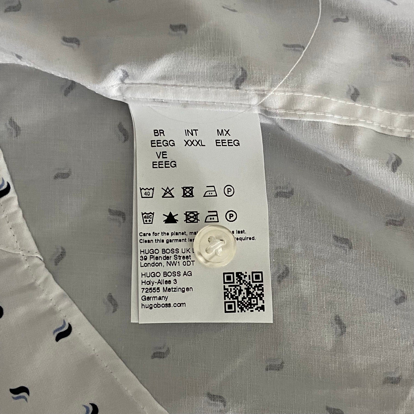 Boss Shirt Men's 3XL Big & Tall Roan Short Sleeve Shirt Stretch White/Blue
