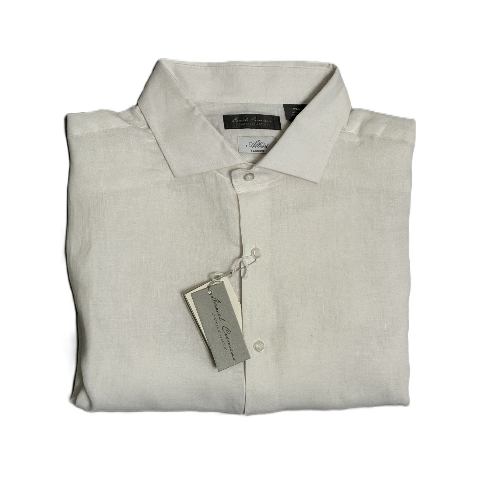 Daniel Cremieux Linen Shirt Men's XXL Signature Albini Fabrics Lucent White