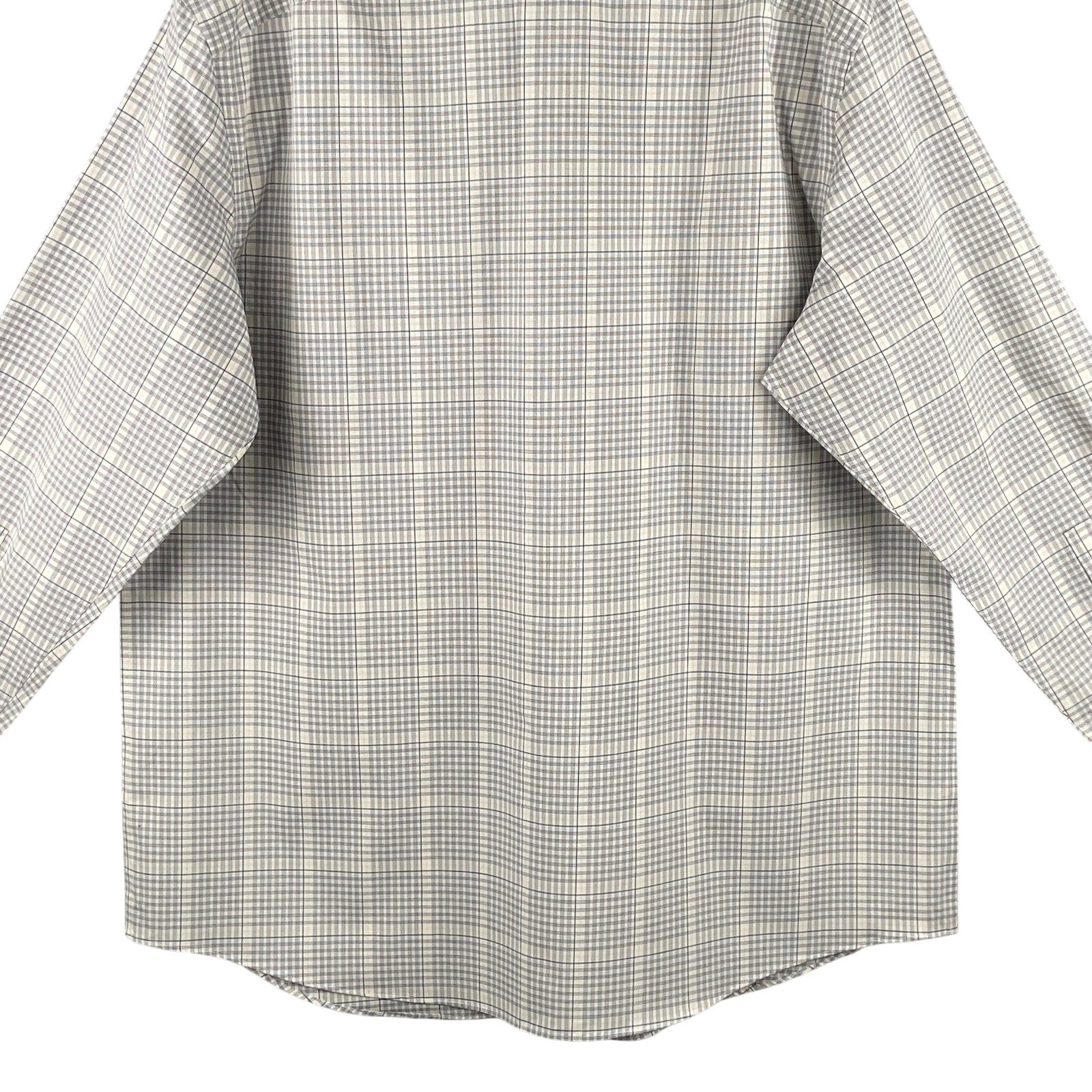 Calvin Klein Dress Shirt Men's Large Steel+ Regular Fit Stretch Grey Plaid