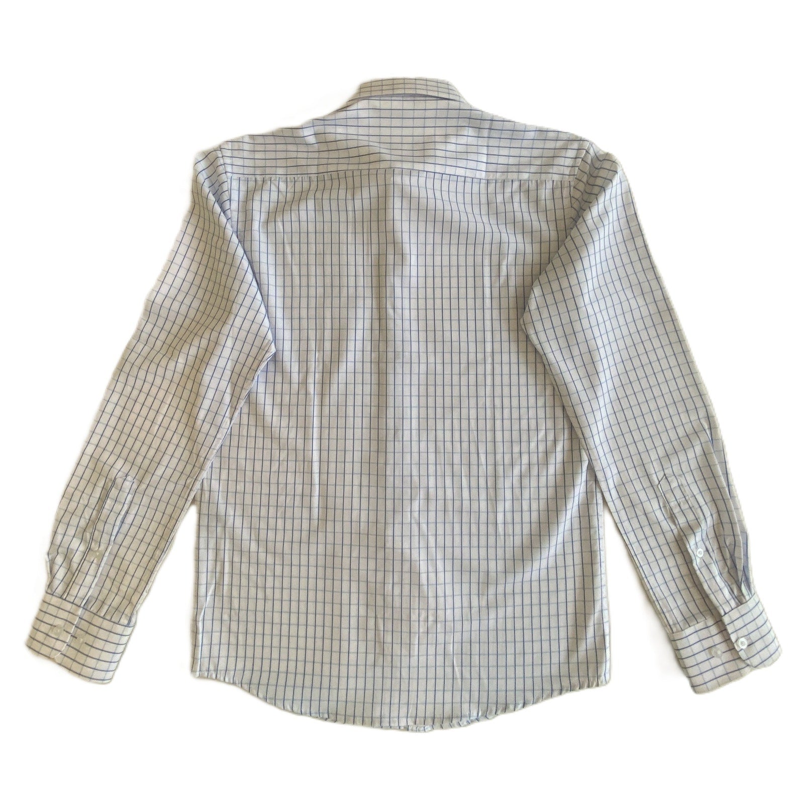 Nautica Dress Shirt Men's 14-14.5 32/33 Performance Slim Fit Blue Check