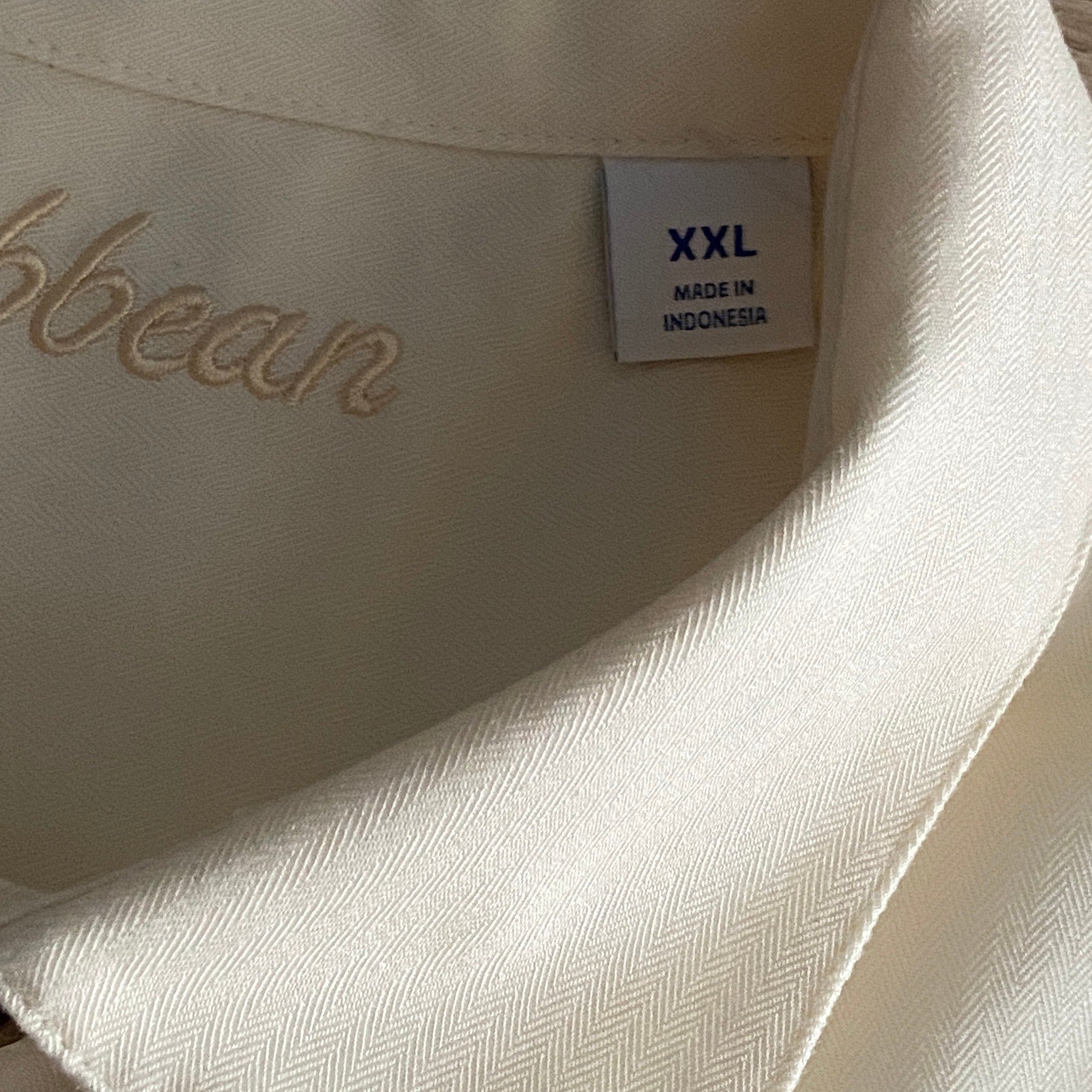 Roundtree & Yorke Caribbean Men's XXL Embroidered Short Sleeve Shirt Cream