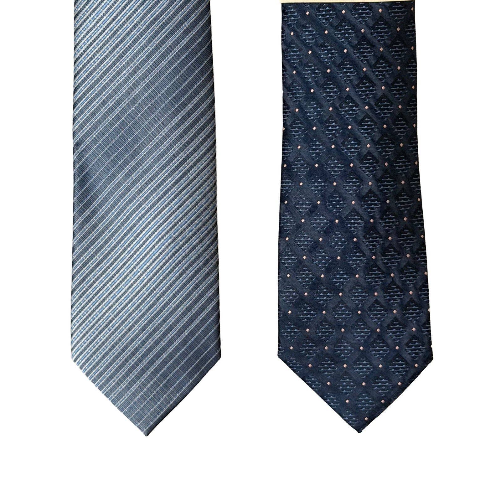 Perry Ellis Tie Lot of 2 Classic Width and Length Pearce Plaid & Hamlin Heat
