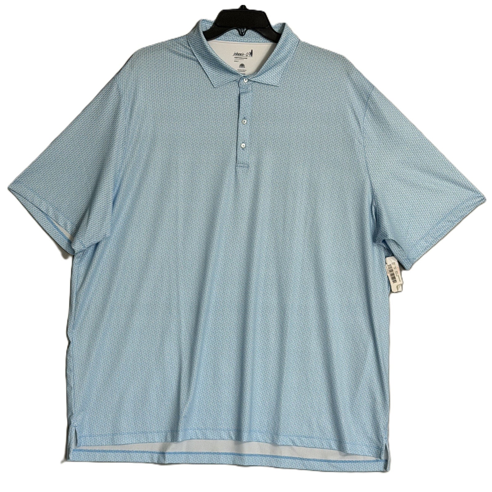 Johnnie-O Polo Shirt Men's 4XLT Big & Tall Short Sleeve Stretch Blue Geo
