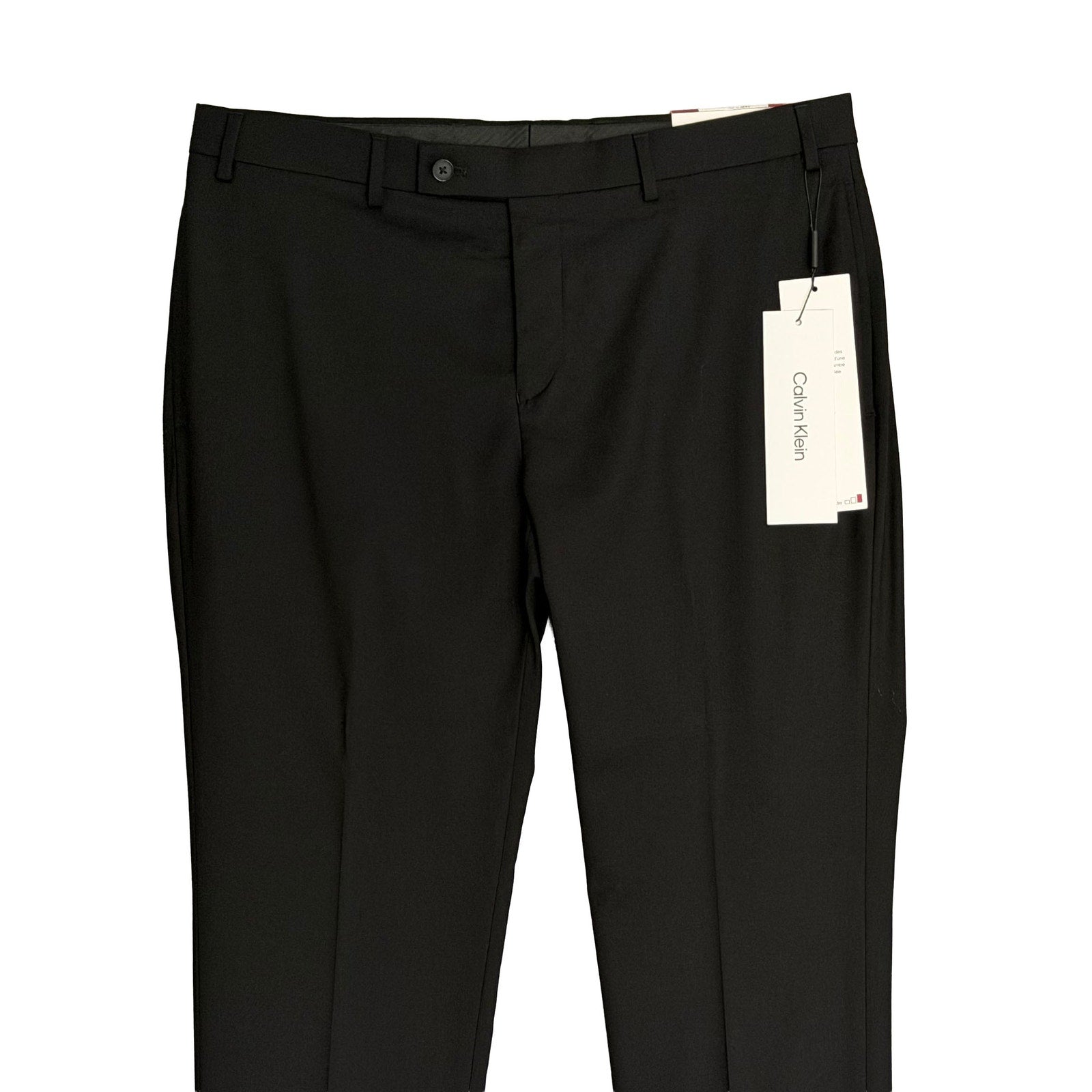 Calvin Klein Dress Pants Men's 36"x30" Slim Fit Jerome Flat Front Black