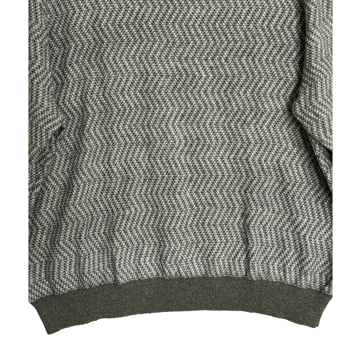 Perry Ellis Sweater Men's 2X Big & Tall Yarn Herringbone Crew Neck Gray
