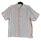 Tommy Bahama Shirt "The Veracruz Cay Flamingo Mingle" Men's Large White