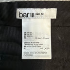 Bar III Dress Pant Men's 30"x30" Slim Fit Wool Blend Black/White Plaid