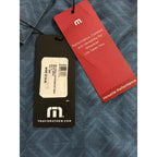 Travis Mathew Shirt Men's Small Lightweight Button-Up Stretch Blue Geo