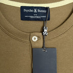 Psycho Bunny Henley T-Shirt Men's Medium Long Slv Chest Pocket Dusky Green