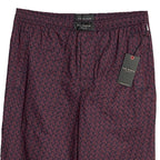 Ted Baker Sleep Pant Men's Small Woven Cotton Drawstring Pockets Red & Black