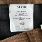 Kenneth Cole Reaction Pants Men's 34x32 Pant Slim Fit Stretch Corduroy Camel