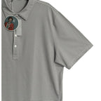 Criquet Polo Shirt Men's XXL Short Sleeve Stretch Fabric Grey Stripe