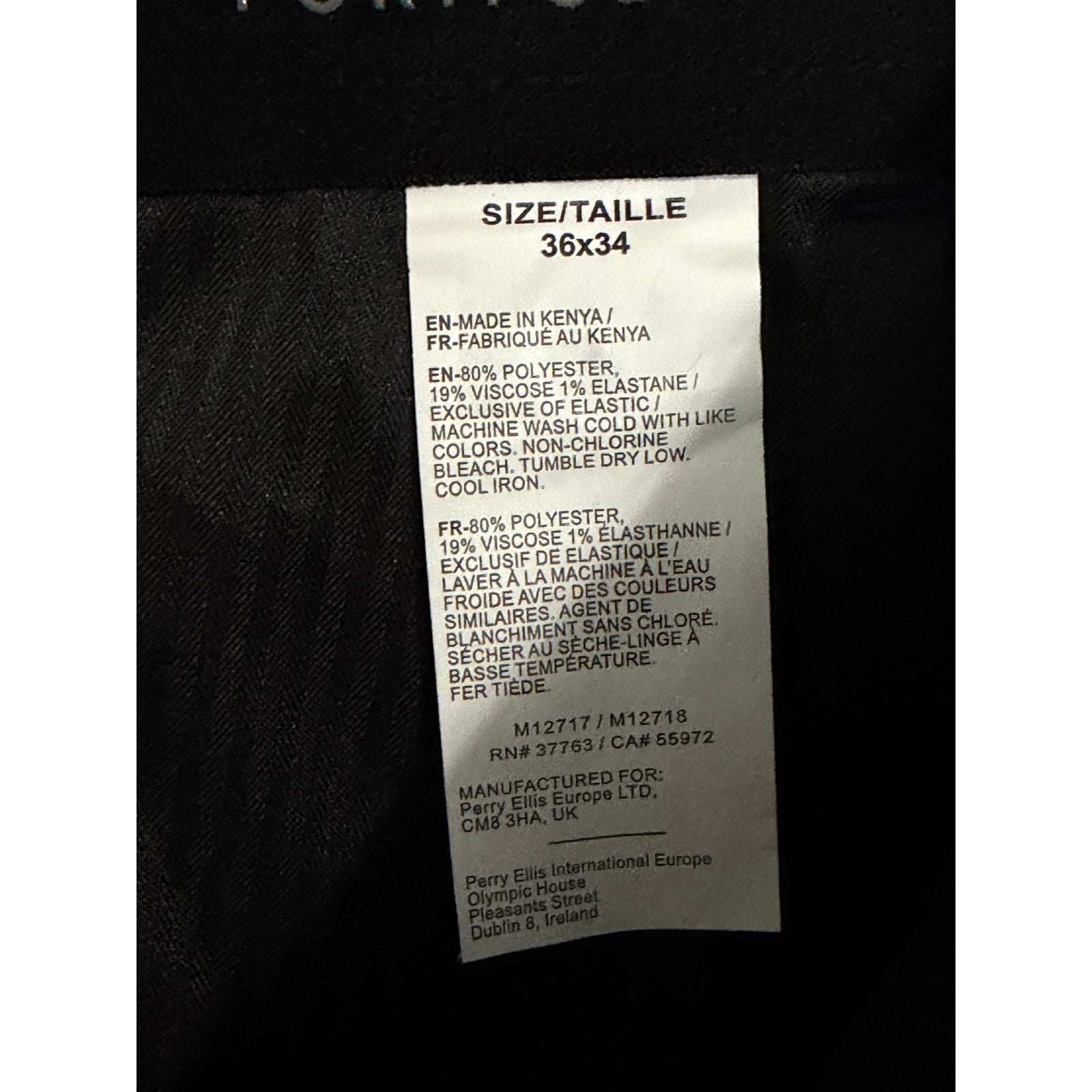 Perry Ellis Portfolio Pant Men's 36"x34" Modern Fit Flat Front Passion Blue