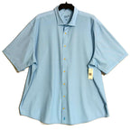 Johnnie-O Dress Shirt Men's 4XLT Big & Tall Short Sleeve Button-Up Blue