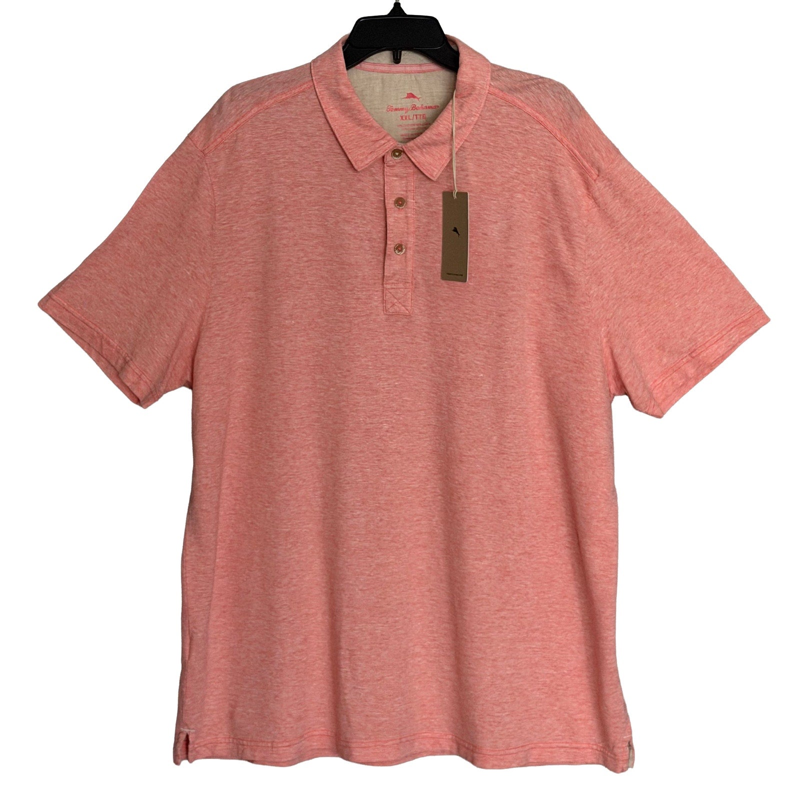 Tommy Bahama Shirt Men's XXL "Laurito Beach Polo" Dubarry Coral Heather