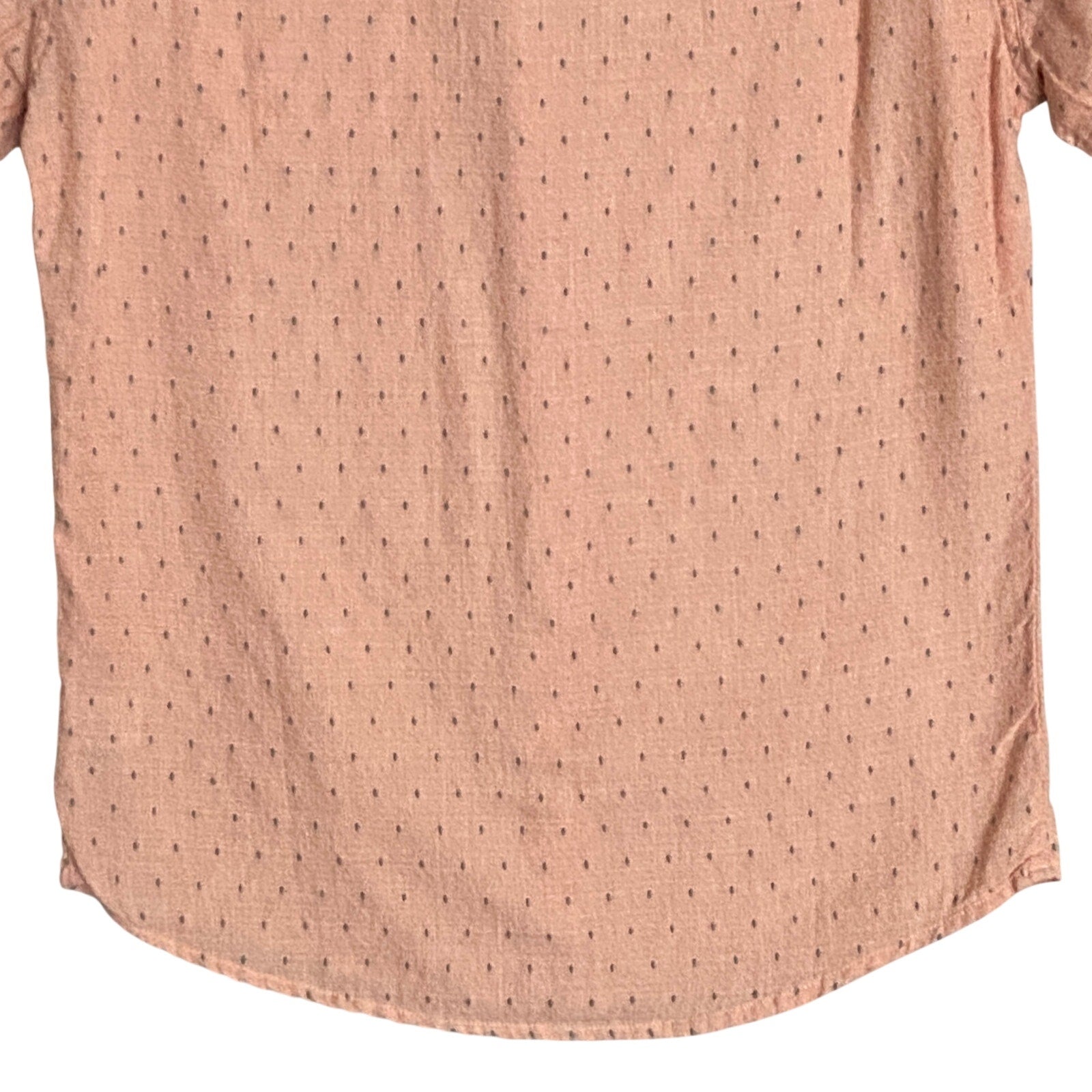 The Normal Brand Shirt Men's Small Short Sleeve Button-Up Copper Dobby