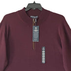 Hart Schaffner Marx Quarter Zip Men's 2XT Big & Tall Merino Wool Merlot Heather