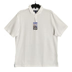 Daniel Cremieux Polo Shirt 38 Men's Medium Supima Cotton Shirt White Stripe