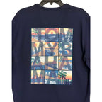Tommy Bahama T-Shirt Men's Small "Tropic Tiles Tee" Long Sleeve Dark Blue